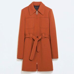 Zara peacoat wrap size small zippered collar coat jacket